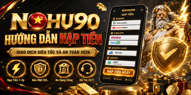 Giao diện các phương thức nạp tiền an toàn và siêu tốc tại NOHU90 năm 2026